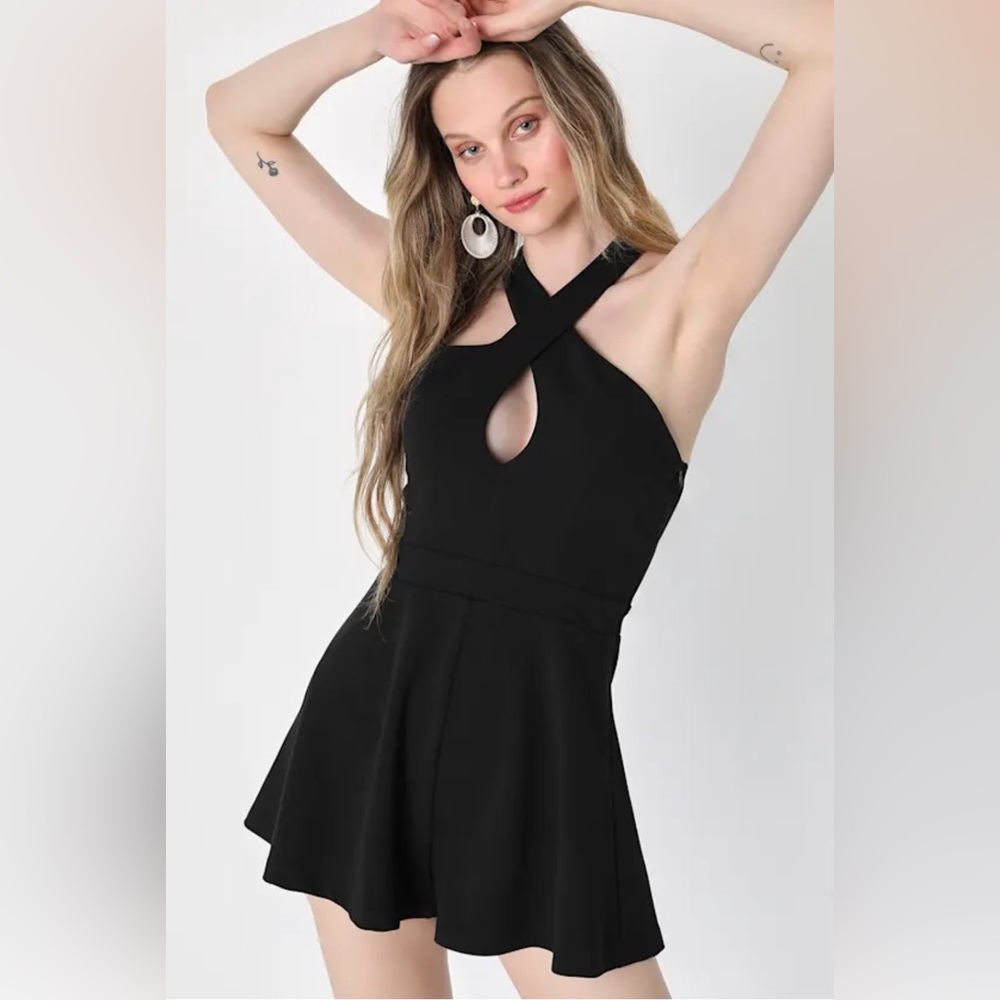 Lulus Elegant Black Keyhole Romper